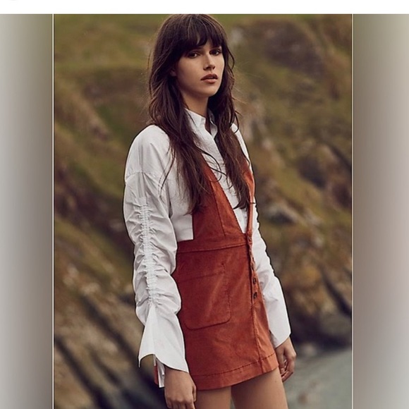 Free People Dresses & Skirts - Free People Dress Overall Cords old school love corduroy pinafore hippie